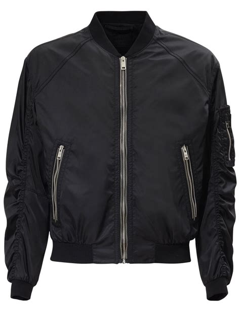 prada raf bomber jacket|black nylon bomber jacket.